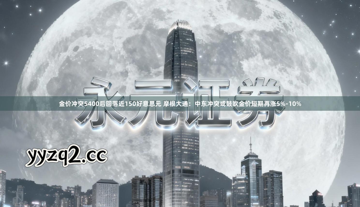 金价冲突5400后回落近150好意思元 摩根大通：中东冲突或鼓吹金价短期再涨5%-10%